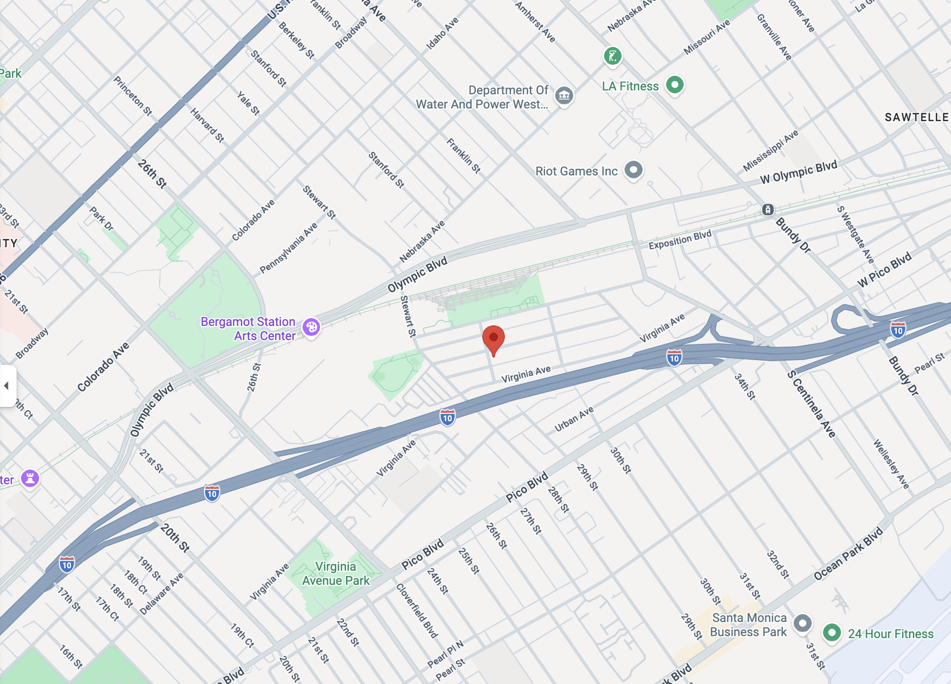 Map showing Delaware House near Bergamot Station, Santa Monica